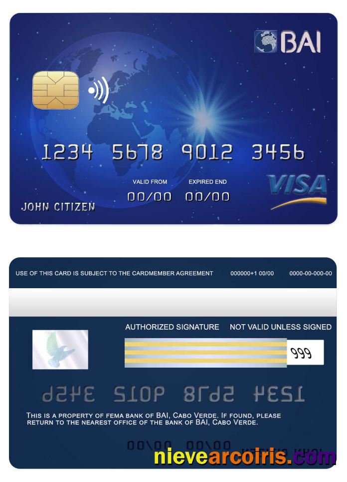 Cabo Verde BAI  bank visa card